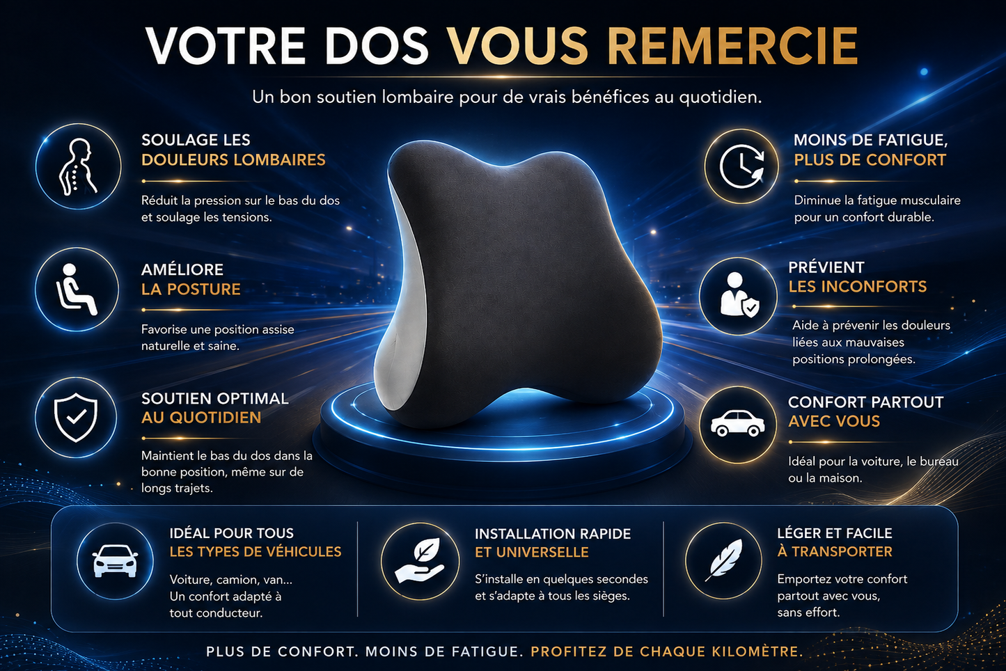 Coussin de soutien lombaire